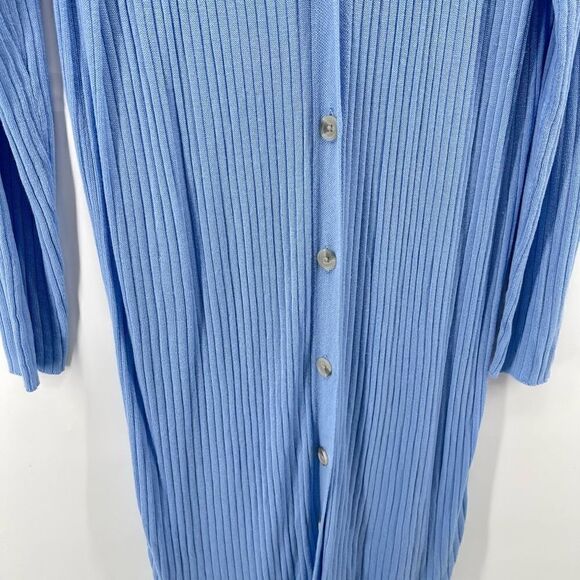 Worthington Womens Cardigan Sweater Duster Longline Button Up V Neck Blue XL - Picture 7 of 10